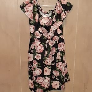 Pink and Black Rose Dress